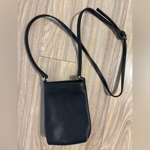 Quince Mini Crossbody Bag - Black Leather